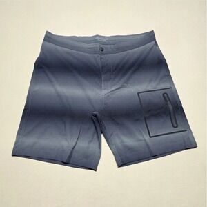 Mack Weldon Mens Board Shorts Gray Micro Dot Stretch Swim Trunks Size 37/38